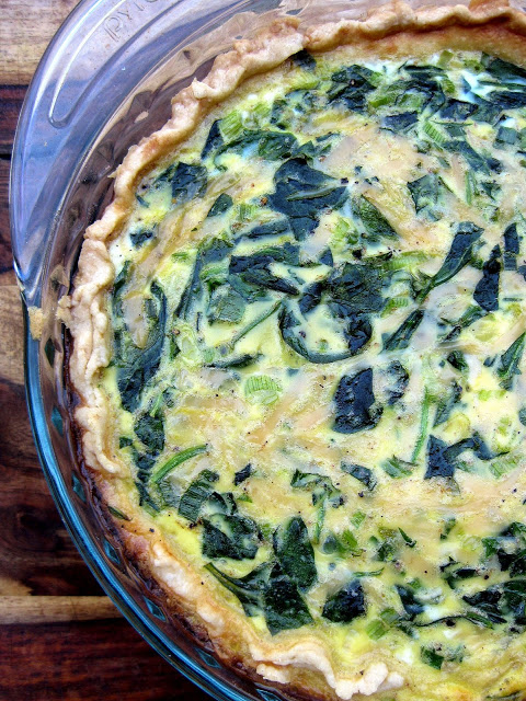 Spinach, Green Onion, and Smoked Gouda Quiche