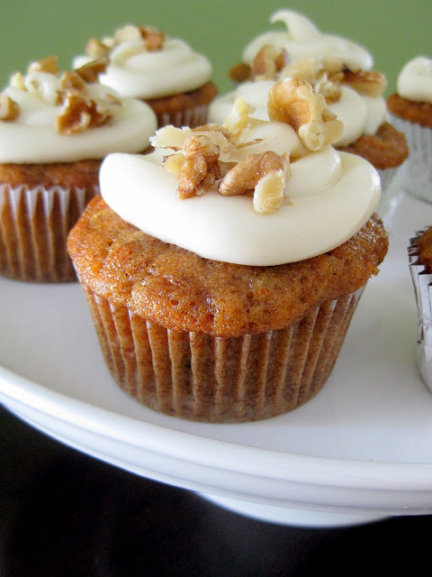 Carrot Cake Cupcakes with White Chocolate Cream Cheese Frosting