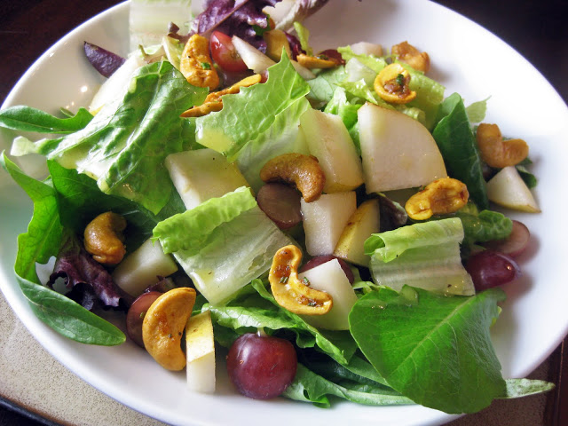 Curried Cashew, Grape and Pear Salad with Honey Mustard Vinaigrette