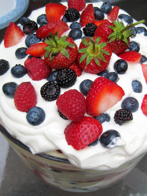 Berry Trifle with Cream Cheese Pound Cake