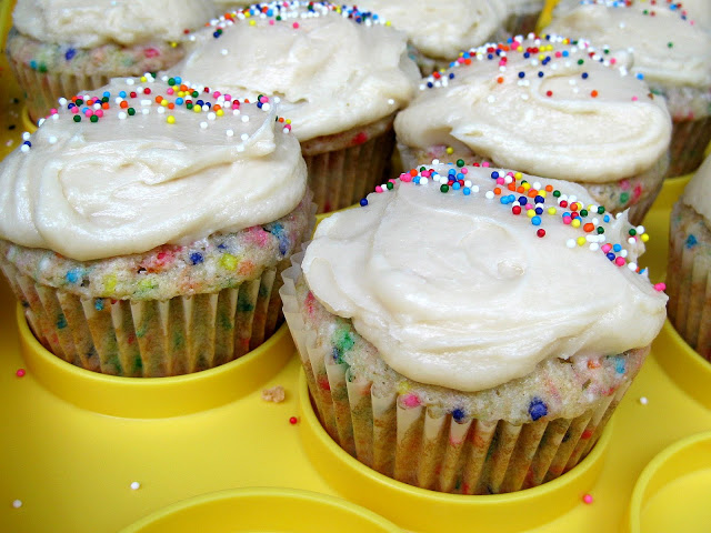 Homemade Funfetti Cupcakes with Vanilla Buttercream Frosting