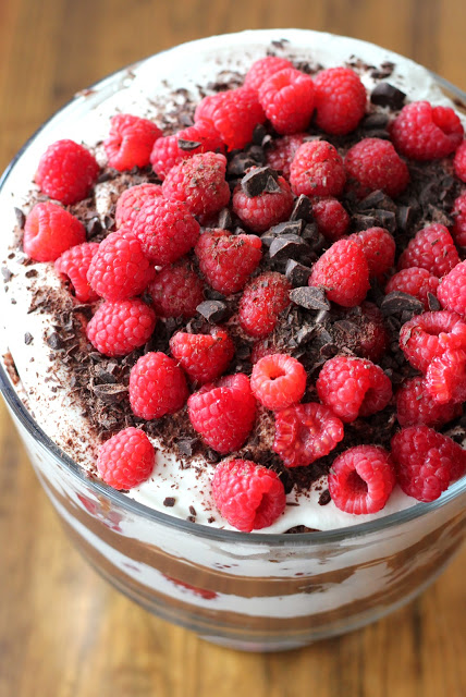 Triple Chocolate Trifle with Raspberries