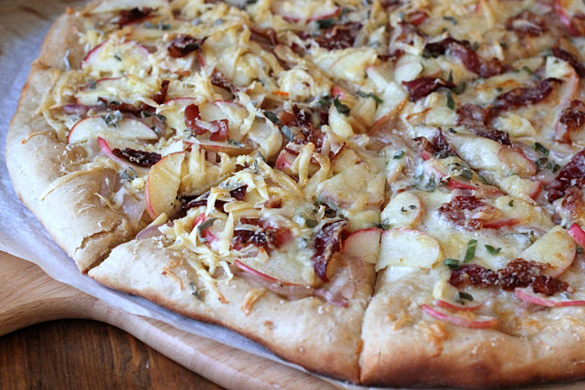 Apple, Bacon, and Onion Pizza