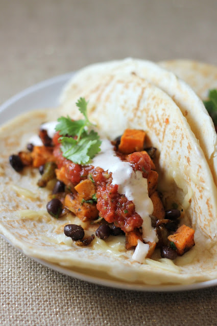 Roasted Sweet Potato and Black Bean Tacos